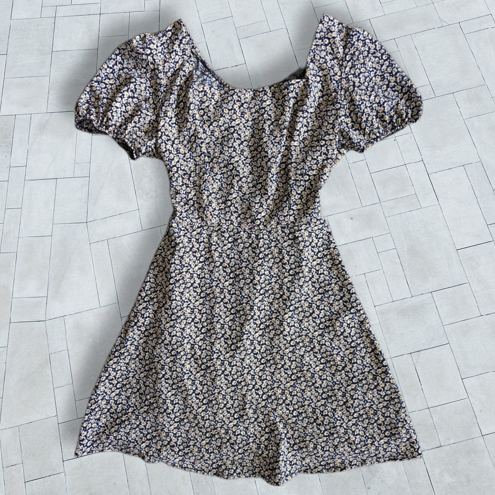 90s Style Daisy Dress with Open Tie Back by Lily Rose sz S